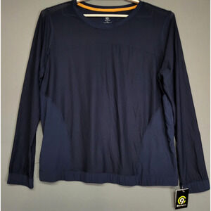 Champion Shirt Mens 2XL Navy Blue Xavier Duo Dry Plus Long Sleeve Athletic New